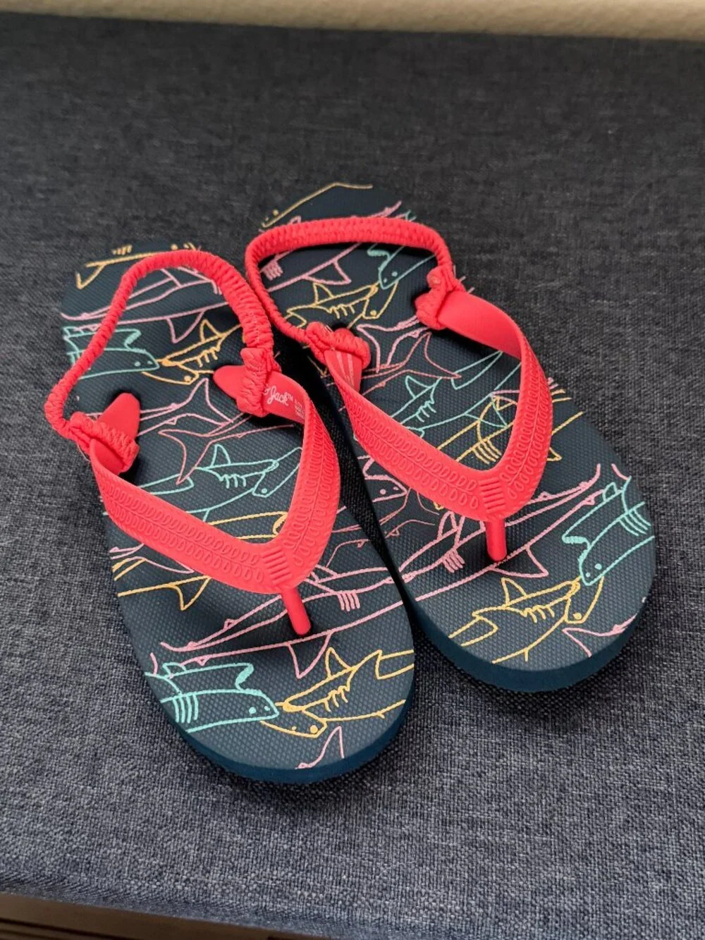 Toddler Cat & Jack Shark Flip Flops, Size XL 11/12